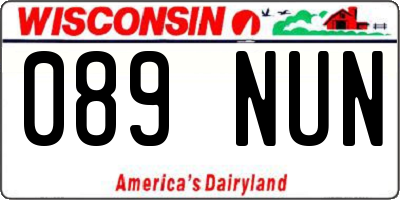 WI license plate 089NUN