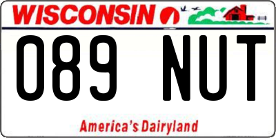 WI license plate 089NUT
