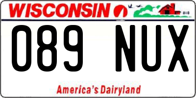 WI license plate 089NUX