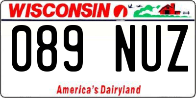 WI license plate 089NUZ