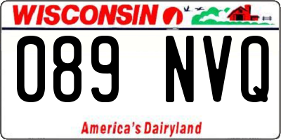 WI license plate 089NVQ
