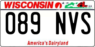 WI license plate 089NVS