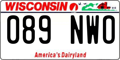 WI license plate 089NWO