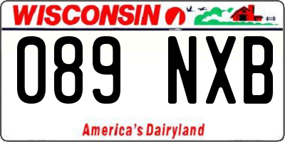 WI license plate 089NXB