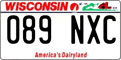 WI license plate 089NXC