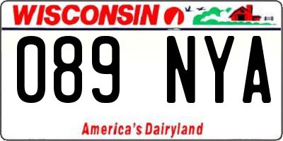 WI license plate 089NYA