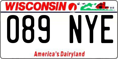 WI license plate 089NYE
