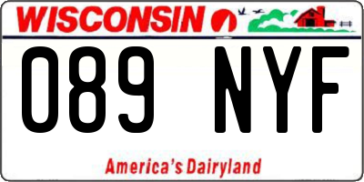 WI license plate 089NYF