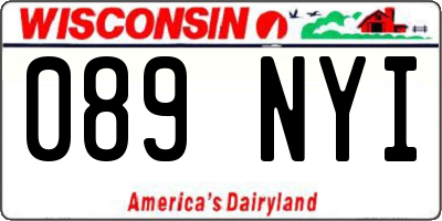 WI license plate 089NYI