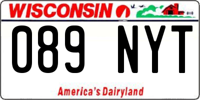 WI license plate 089NYT