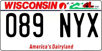 WI license plate 089NYX