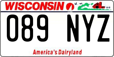 WI license plate 089NYZ