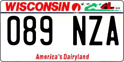 WI license plate 089NZA