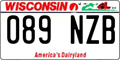 WI license plate 089NZB
