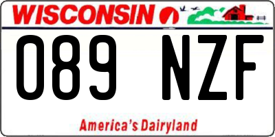 WI license plate 089NZF