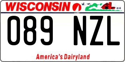 WI license plate 089NZL
