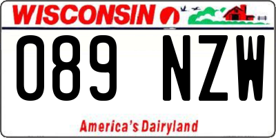WI license plate 089NZW