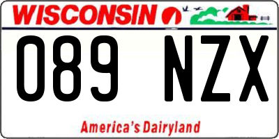 WI license plate 089NZX