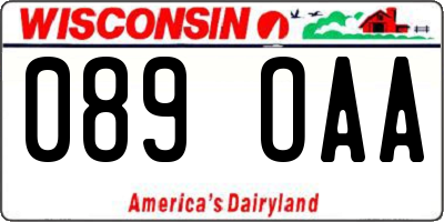 WI license plate 089OAA