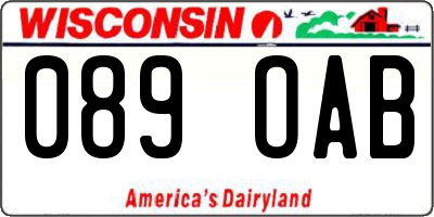WI license plate 089OAB