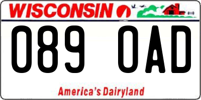 WI license plate 089OAD