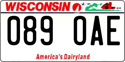 WI license plate 089OAE