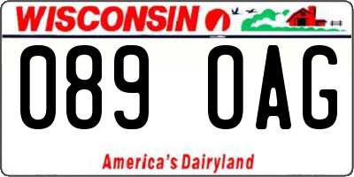 WI license plate 089OAG