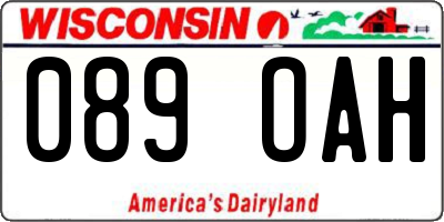 WI license plate 089OAH