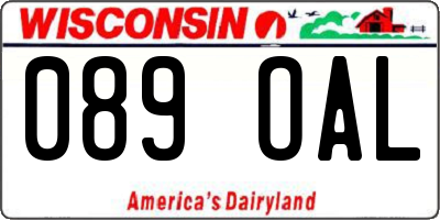 WI license plate 089OAL