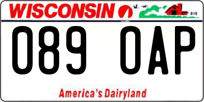 WI license plate 089OAP