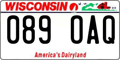 WI license plate 089OAQ