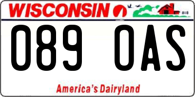 WI license plate 089OAS