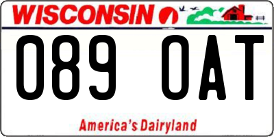 WI license plate 089OAT