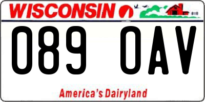 WI license plate 089OAV