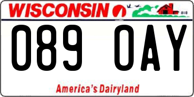 WI license plate 089OAY