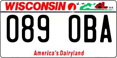 WI license plate 089OBA