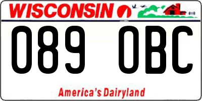 WI license plate 089OBC