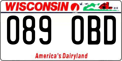 WI license plate 089OBD