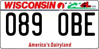 WI license plate 089OBE