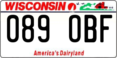 WI license plate 089OBF