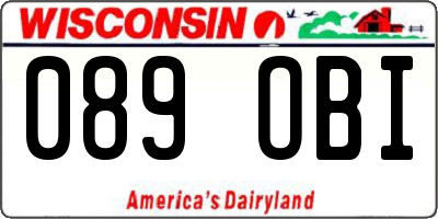 WI license plate 089OBI