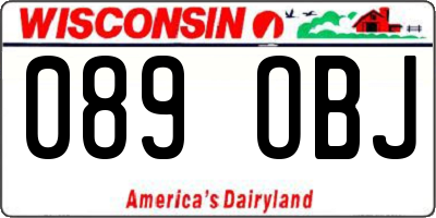 WI license plate 089OBJ