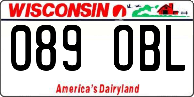 WI license plate 089OBL