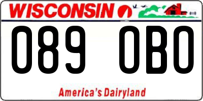 WI license plate 089OBO