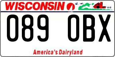 WI license plate 089OBX