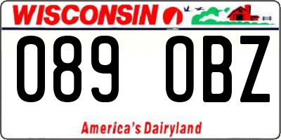 WI license plate 089OBZ