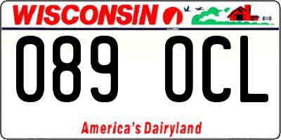 WI license plate 089OCL