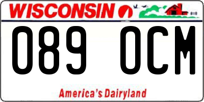 WI license plate 089OCM