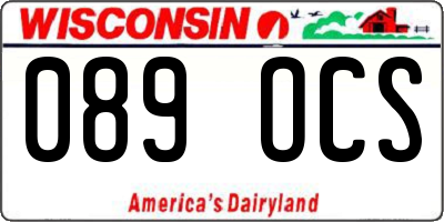 WI license plate 089OCS