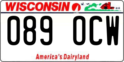 WI license plate 089OCW